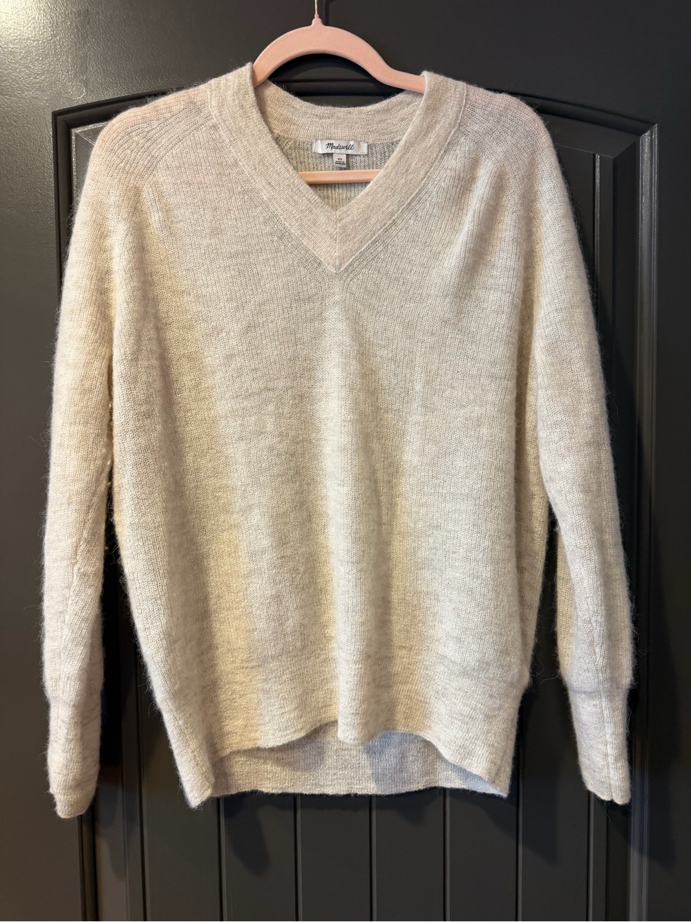 Madswell Alpaca Blend V-Neck Sweater Cream Beige Soft Knit XS